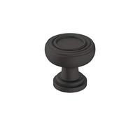 Amerock | Bouton d'armoire | Noir mat | 29 mm de diamètre | Ville | 1 lot | Bouton de tiroir | Quincaillerie d'armoire