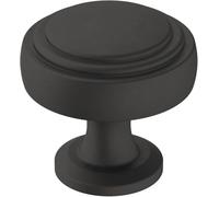 Amerock | Bouton d'armoire | Noir mat | 32 mm de diamètre | Winsome | 1 lot | Bouton de tiroir | Quincaillerie d'armoire