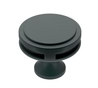 Amerock | Bouton d'armoire | Noir mat | 35 mm de diamètre | Oberon | 1 lot | Bouton de tiroir | Quincaillerie d'armoire
