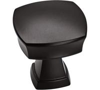Amerock | Bouton d'armoire | Noir mat | Longueur 32 mm | Stature | 1 lot | Bouton de tiroir | Quincaillerie d'armoire