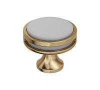 Amerock | Bouton de placard | Bronze champagne/acrylique givré | Bouton de tiroir de 35 mm de diamètre | Oberon | Quincaillerie de cuisine et de salle de bain | Quincaillerie pour meubles
