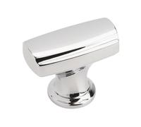 Amerock Bouton de placard | Chrome poli | Longueur 35 mm | Highland Ridge | 1 lot | Bouton de tiroir | Matériel d'armoire