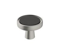 Amerock Bouton de placard | Noir mat/nickel satiné | 35 mm de diamètre | 1 lot | Bouton de tiroir | quincaillerie d'armoire
