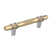 Amerock BP36648BBZ26 London Poignée d'armoire 3-3/4" Centre à centre, champagne doré/chrome poli