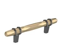 Amerock BP36648BBZBCR London Poignée d'armoire 3-3/4" Centre à centre, champagne doré/chrome noir