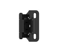 Amerock BPR7566FB Charnière d'armoire | Revêtement partiel à fermeture automatique de 6 mm | Noir mat | Charnière de porte d'armoire de cuisine | 1 paire/2 paquets | Matériel fonctionnel