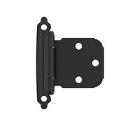 Amerock BPR7629FB | Charnière d'armoire à cadre frontal | Support frontal à fermeture automatique à superposition variable | Noir mat | Charnière de porte d'armoire de cuisine | 1 paire/lot de 2 |