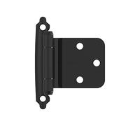 Amerock BPR7630FB | Charnière d'armoire à cadre biseauté inversé | Support de façade à fermeture automatique à superposition variable | Noir mat | Charnière de porte d'armoire de cuisine | 1 paire/lot