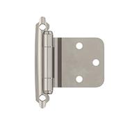 Amerock BPR7630G10 | Charnière d'armoire biseautée inversée | Support frontal à fermeture automatique à superposition variable | Nickel satiné | Charnière de porte d'armoire de cuisine | 1 paire/lot