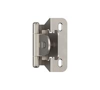 Amerock BPR8715G10 | Charnière d'armoire | Revêtement simple de 6 mm | Enveloppe partielle | Nickel satiné | Charnière de porte d'armoire de cuisine | 1 paire/lot de 2 | Matériel fonctionnel