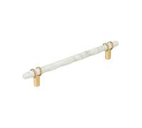 Amerock Carrione BP36663MWCZ Poignée d'armoire en marbre blanc/bronze champagne 203 mm