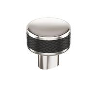 Amerock Esquire BP36554PNBBR Bouton de placard Nickel poli/bronze noir Diamètre 32 mm