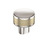 Amerock Esquire BP36554PNBBZ Bouton de placard en nickel poli/champagne doré Diamètre 32 mm