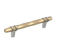 Amerock | Poignée d'armoire | Champagne doré/chrome poli | 128 mm de centre à centre | Londres | 1 lot | Poignée de tiroir | Quincaillerie d'armoire