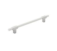 Amerock Poignée d'armoire | Chrome poli/blanc | 192 mm de centre à centre | Urbanite | 1 lot | Poignée de tiroir | Quincaillerie d'armoire