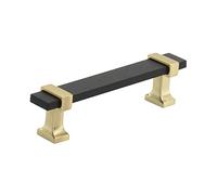Amerock | Poignée d'armoire | Noir mat brossé/or brossé | 96 mm de centre à centre | Overton | 1 lot | Poignée de tiroir | Quincaillerie d'armoire