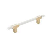 Amerock | Poignée d'armoire | Or brossé/blanc | 128 mm de centre à centre | Urbanite | 1 lot | Poignée de tiroir | Quincaillerie d'armoire