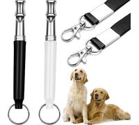 AMERRYAYUR Lot de 2 sifflets à ultrasons pour chien - Arrêtez les aboiements de chien, sifflet de dressage silencieux professionnel, fréquence ultra large pour toutes les races de chiens