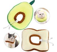 Amersumer Lot de 2 cônes en coton doux pour chat, cône de cou d'avocat après chirurgie, collier réglable pour chat grillé, collier élisabéthain de protection pour chat