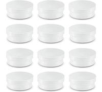 Amersumer Lot de 20 boîtes de rangement rondes en plastique transparent givré avec couvercles à vis, récipients cylindriques empilables pour maquillage, yeux, pilules, pierres précieuses, perles,