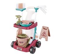 Amesor 17 Pièces Ensemble De Nettoyage pour Enfant - Pretend Kit Jouets Nettoyage | Jouets De Nettoyage Éducatifs | Cadeau pour Tout Petits Comprennent Balai Vadrouille Pelle Brosses Chariot