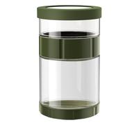 Amesor Boîte à Cornichons | Bocal Cornichon Sablier,Séparation Humide Sèche Couvercle Silicone Anti-Dérapant Large Ouverture Inversible Bouteille Verre pour Fermentation Yaourt Miel Préparation Repas