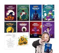 Amesor Cahier de Coloriage Halloween pour - Cahier d'Activités Halloween pour - Idées de Cadeaux pour Fêtes, Matériel Éducatif de Dessin pour les Écoles, les Garderies et les