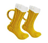 Amesor chaussette: Chaussettes Créatives en Forme de Bière | Thermiques Amusantes avec Poignée | Chaudes pour l'Hiver