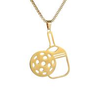 Amesor Collier Pickleball - Pendentif Élégant en Acier Inoxydable - Collier Sportif Évidé Mode pour Voyage et Loisirs Extérieurs Hommes Femmes