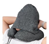 Amesor Coussin Cervical d'avion,Support Lavable À Capuche Amovible,Oreiller de Repos pour Le Cou - pour Voiture Voyage Routier Aéroport Bureaux Pause Sieste Lecture Fauteuil