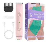 Amesor Épilateur Électrique pour Femmes, Tondeuse Étanche pour Poils Corporels, Appareil Réchargeable Double Tête pour Épilation Maillot Jambes Aisselles et Bras