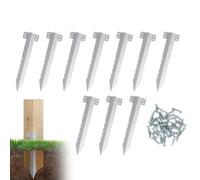 Amesor Équerres d Angle pour Lit Surélevé - 10 Pièces Piquets de Traverse de Chemin de Fer | Piquet Métallique Renforcé Soutien Clôture Mur de Soutènement Jardin Urbain Ferme
