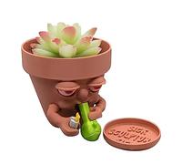 Amesor Fleurs Amusants | Décoration d'art Planteur succulentes Jardin Porte-Cactus | Pot Fleur décoratif Cactus Vase Holder pour Jardin