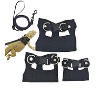 Amesor Harnais de lézard, Harnais de Reptile | Harnais réglable en Cuir PU avec Corde de Traction - 3X Harnais pour caméléon Petit Animal de Compagnie Marche de sécurité en Plein air