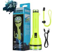 Amesor Lampe de Plongée Sous-Marine | Lampe Torche Subaquatique pour Plongée | Torche Rechargeable Haute Luminosité pour Exploration Sous-Marine Pêche Chasse