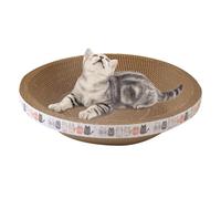 Amesor Planche À Gratter pour Chats - Lit À Gratter pour Chat | Griffoir en Carton Ovale Ondulé pour Chat | Lit Ovale À Gratter | Haute Densité Griffoir pour Chat, Tapis Grattage, Jouer Dormir