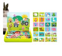 Amesor Puzzle De Voyage,Jeux De Société Double Face | Boîtes de Puzzles Magnétiques Portables - pour Garçons Filles Préscolaire Maison Salle de Jeux Classe Voyage Avion Route