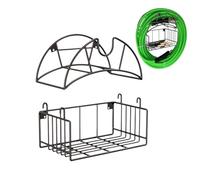 Amesor Support de Tuyau Mural - Support Solide Pour Tuyau,Rangement Métallique Robuste Pour D'Eau Et Câbles D'Extension En Extérieur Garage Piscine Jardin