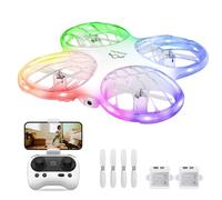 Ameta Morpho Drone avec Camera pour Enfant, 1080P FPV Mini Drones avec Module STEM/ 32 Lumière RGB/Vol Circulaire/Flip 3D/ Vol de 18min/ Buzzer de Perte, Cadeaux pour Garcon et Fille, Moins de 250g