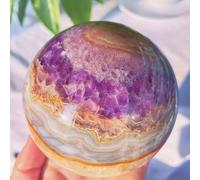 Amethyst Agate Crystal Ball Purple Polished Divination Quartz Sphere Ornament for Feng Shui Decorative,5.5~6cm