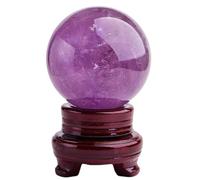 Amethyst Ball Amethyst Crystal Ball, Crystal Ball Crystal Ball with Stand bola de Cristal Clear Crystal Ball Halloween Crystal Ball Amethyst Crystal Rock,Amethyst ball-9cm