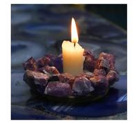 Amethyst Cluster Tea Light Candle Holder Brazilian Home Decor, Crystal Tabletop, Housewarming Gift,No Included Gemstone Stone