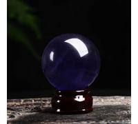 Amethyst Crystal Ball Feng Shui Round Purple Figurine Fine Beads with Pedestal Set,50mm Gemstone Stone