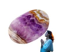 Amethyst Crystal Rock Pocket Crystal Stone Ornement en pierre de pouce naturelle poli Pebble Raw Pebble Massage à la main décoratif pour travaux manuels dans un vase
