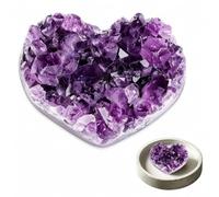 Améthyste Druzy Naturelle - Pierre Crue en Forme de Cœur, Énergie Spirituelle et Décoration Unique pour Méditation et Collection