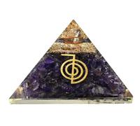 Améthyste Orgone Pyramid pour la protection contre les champs électromagnétiques et les énergies négatives - Pyramide de cristal d'améthyste naturelle (Reiki)