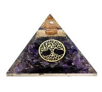Améthyste Orgone Pyramid pour la protection contre les champs électromagnétiques et les énergies négatives - Pyramide de cristal d'améthyste naturelle (Arbre de vie - petit)