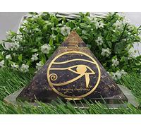 Améthyste Orgone Pyramid pour la protection contre les champs électromagnétiques et les énergies négatives - Pyramide de cristal d'améthyste naturelle (Oeil de Ra)