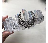Améthyste pierre brute Quartz cristal couronne brute pierre claire améthyste ange Aura or peigne mariée princesse sirène cheveux accessoires Collections de la maison (Color : D, Size : One Size)