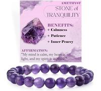 Améthyste - Tranquillité - Bracelet de Perles Pour Femmes 8mm en Semi-précieux Naturel élastique élastique Cristal Bijoux Cadeaux de Yoga
